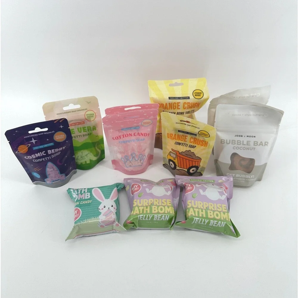 Feeling Smitten & Joon Moon Bath Bomb Confetti Soap Bubble Bar 10pc Variety Set